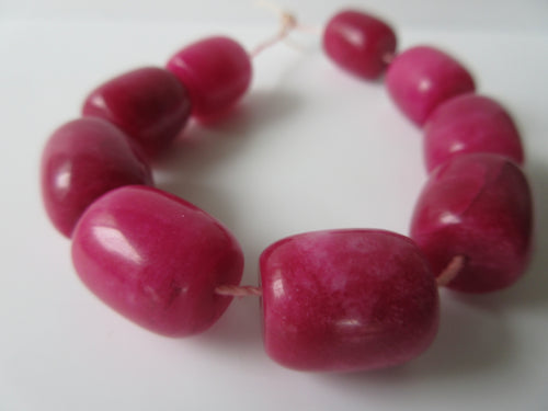 Fuschia Pink Agate Beads